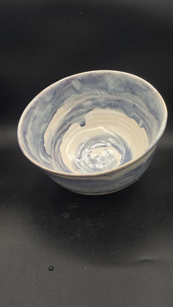 White, Purple, and Blue Bowl